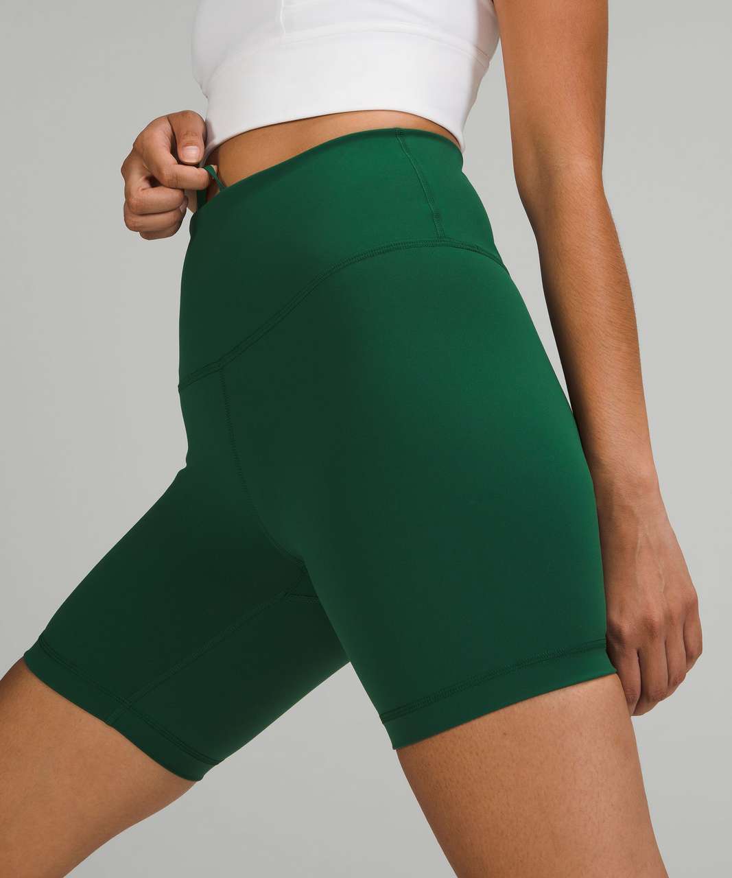 Lululemon everglade green size 0 biker short Never - Depop