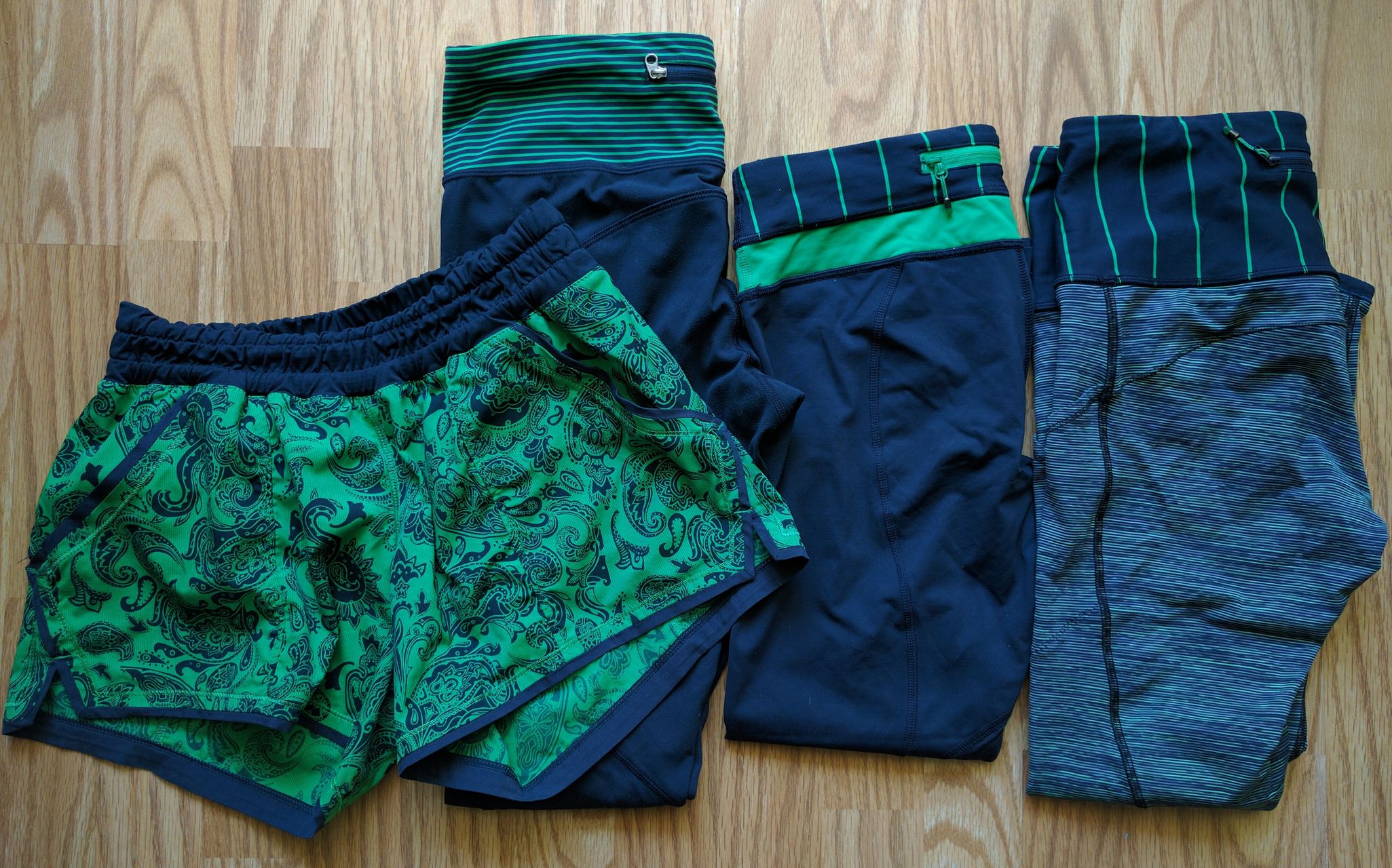 Lululemon Speed Tight *Cozy - Inkwell / Hyper Stripe Green Bean - lulu  fanatics