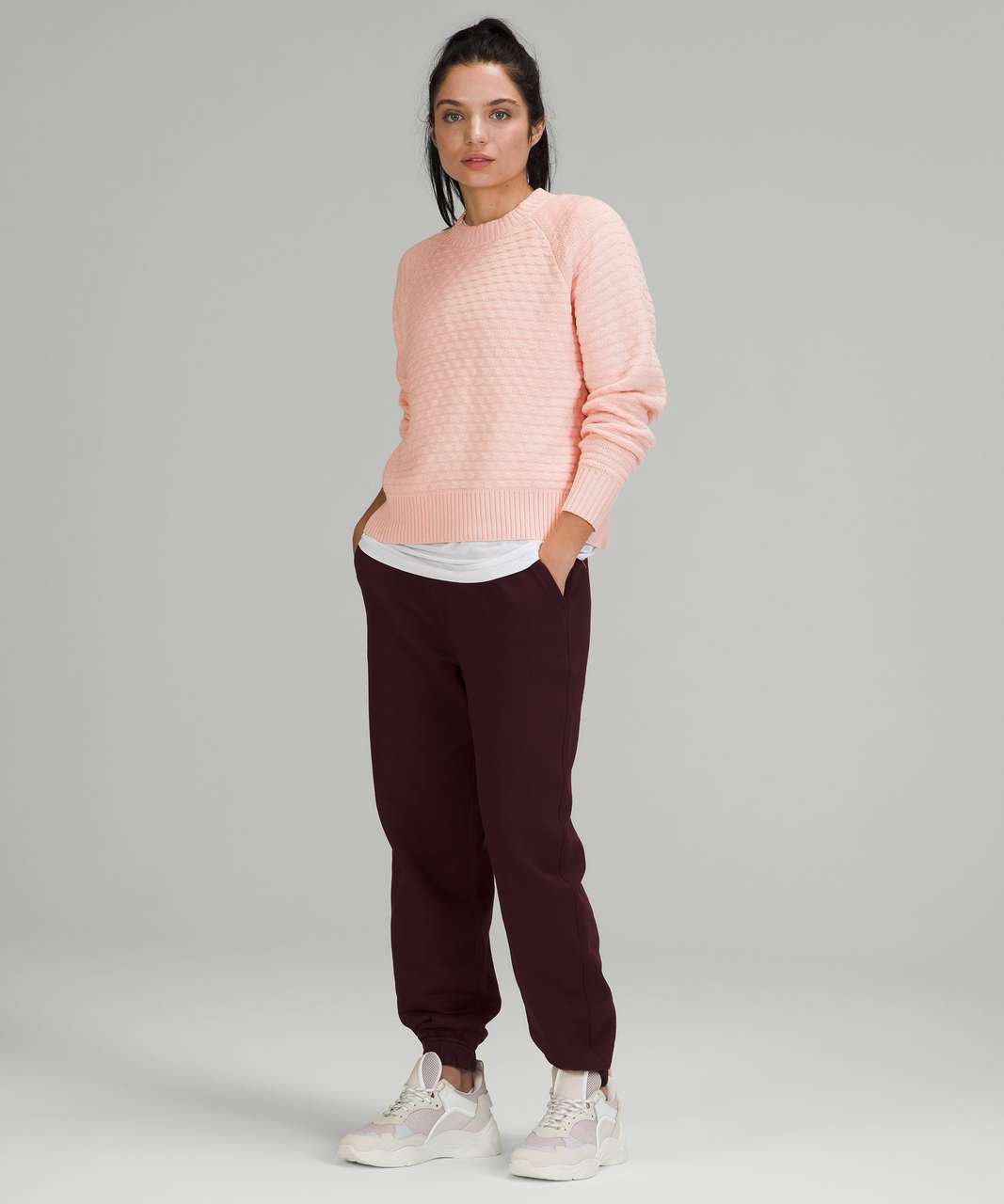 Lululemon Texture Play Crew Sweater - Pink Mist