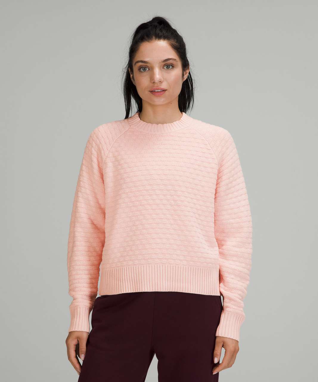 Lululemon Texture Play Crew Sweater - Pink Mist