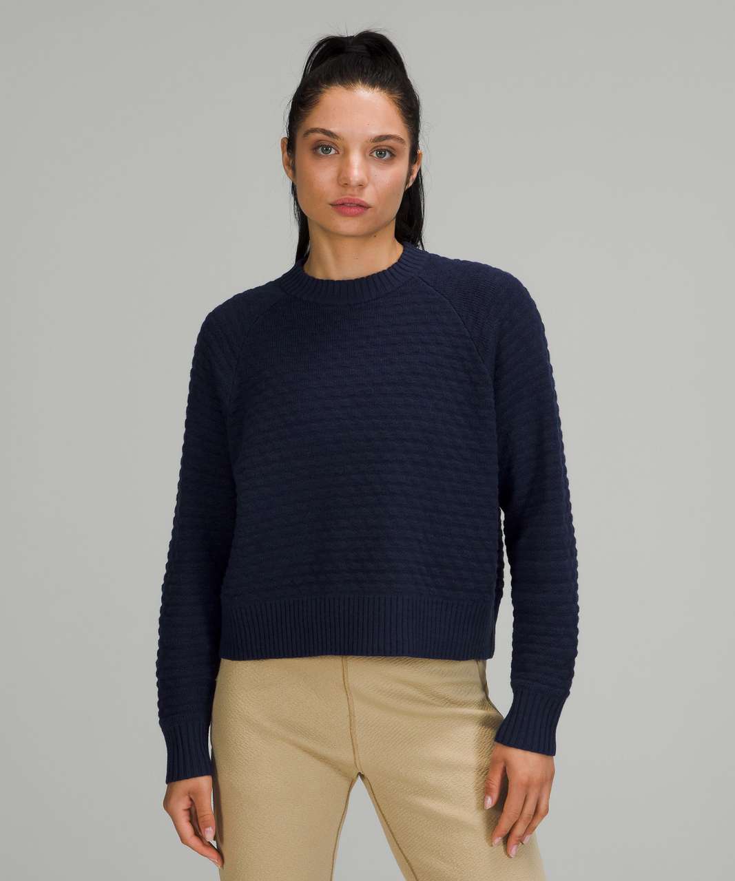 Lululemon Texture Play Crew Sweater - Night Sea - lulu fanatics