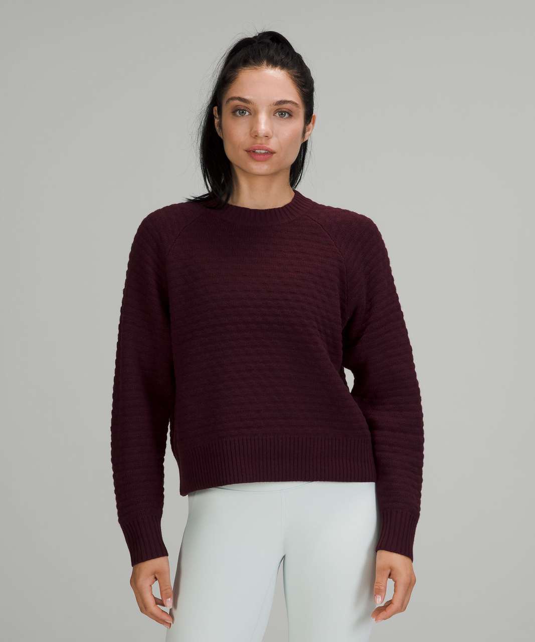 online offers NWT Lululemon Athletica Warm Down Crew Neck Velour Top Cassis  8