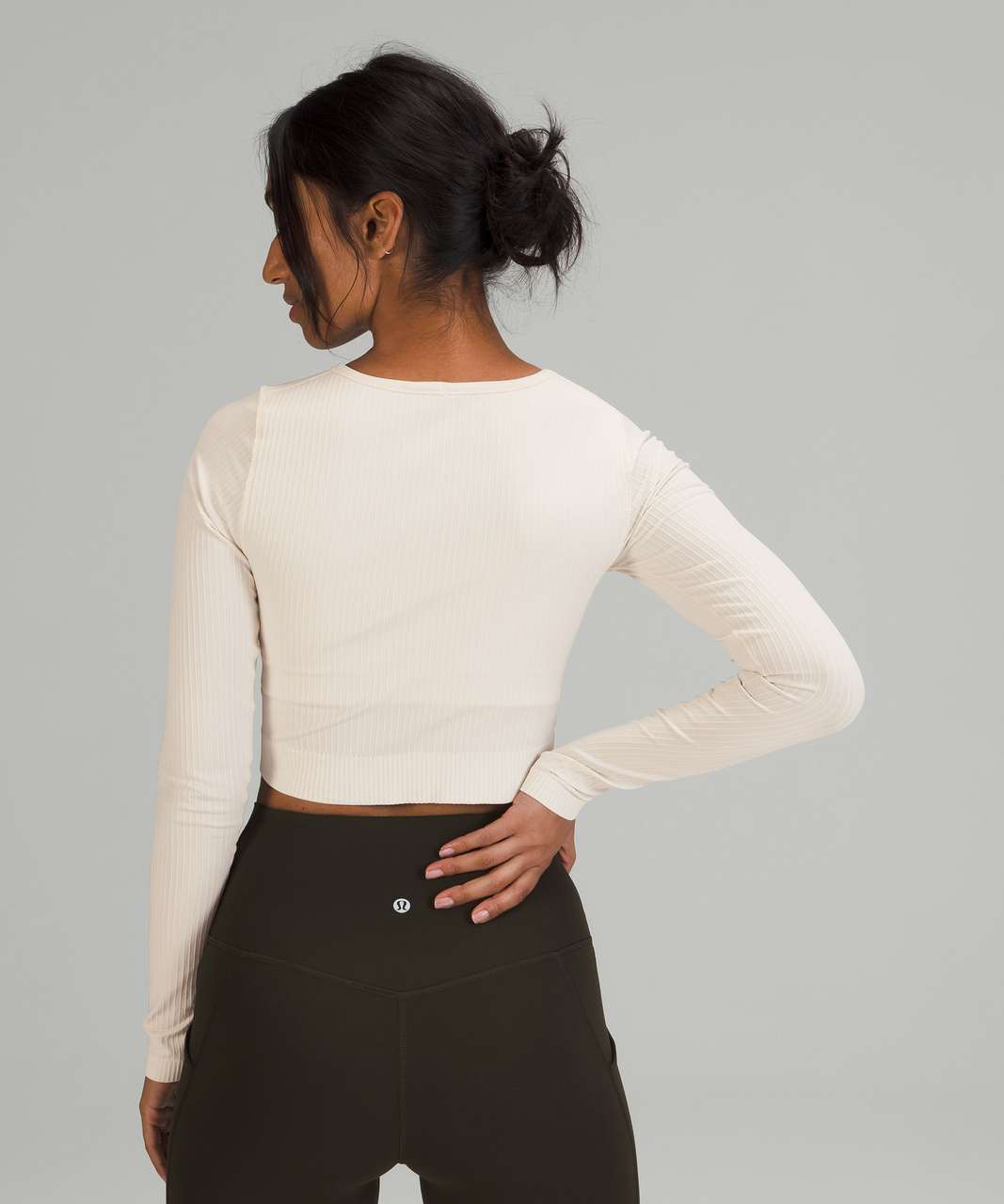 Lululemon Ebb to Street Long Sleeve - White Opal - lulu fanatics