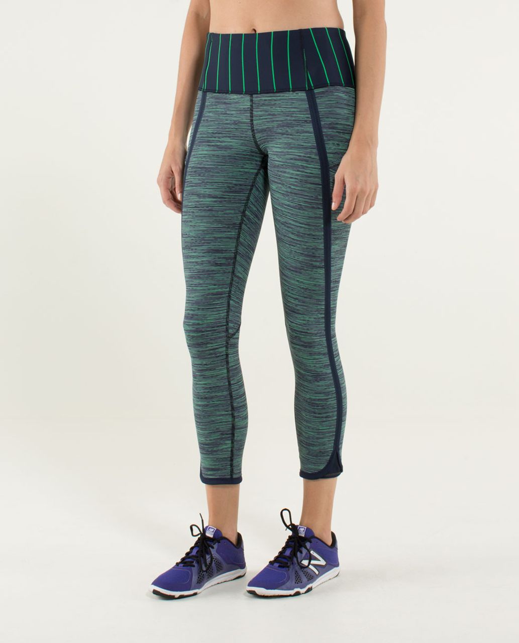 Lululemon Can't Stop Crop - Wee Are From Space Green Bean / Slalom Stripe Inkwell / Inkwell
