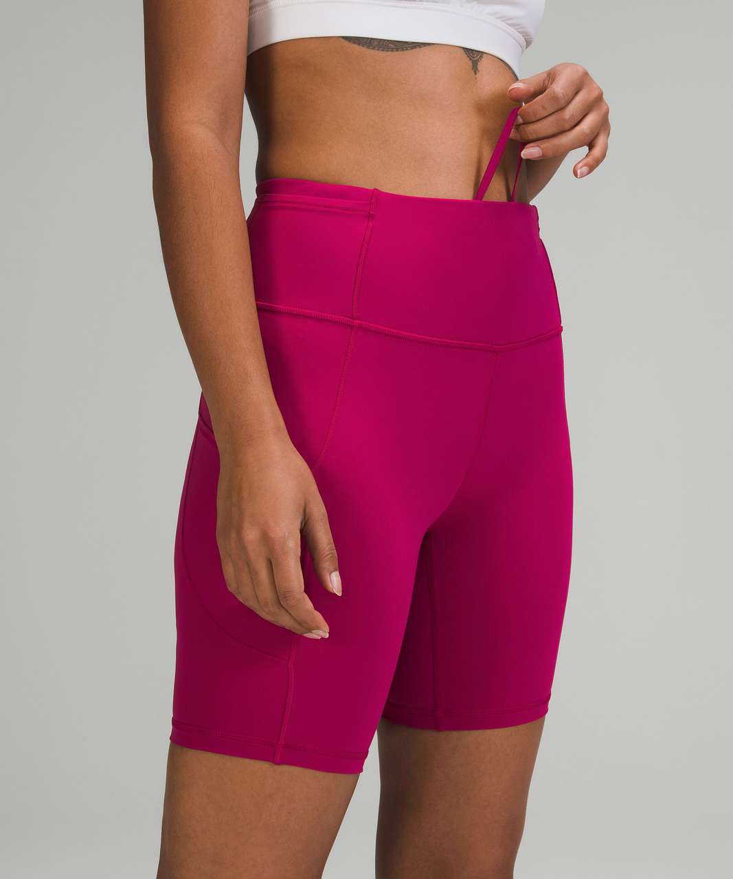 High Rise Berry Pocket Bike Shorts