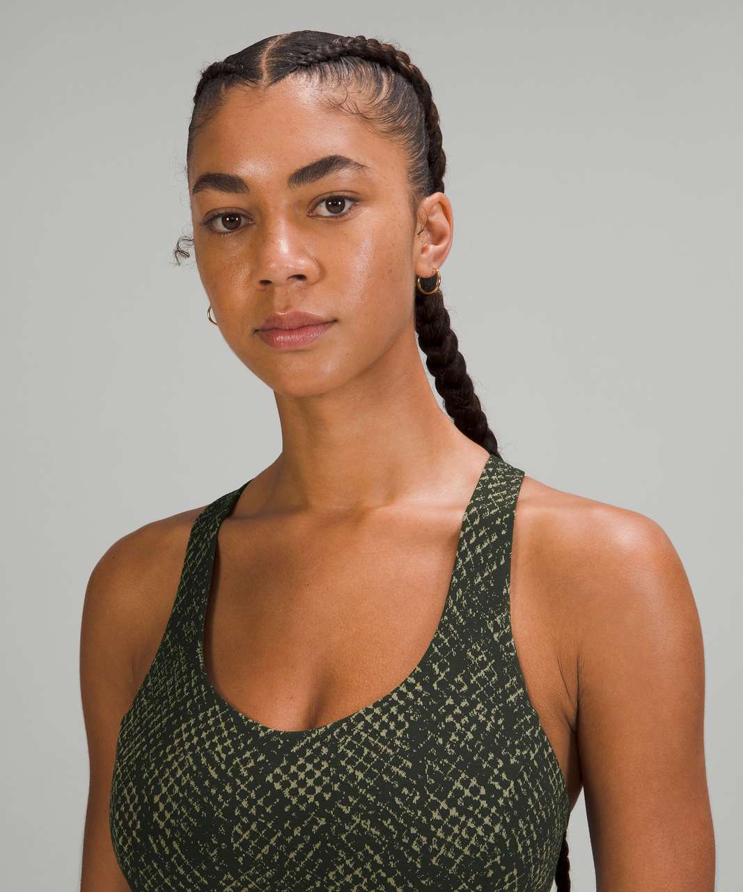 Lululemon Free to Be Serene Longline Bra Light Support, C/D Cups - Reptilia Jacquard Rainforest Green Rosemary Green