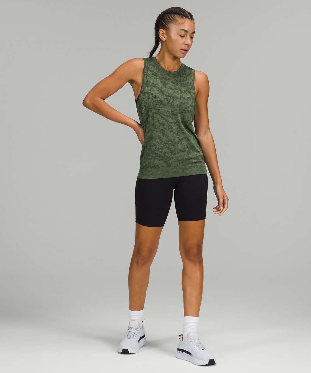 Lululemon High Neck Running and Training Tank Top - Rainforest Green - lulu  fanatics