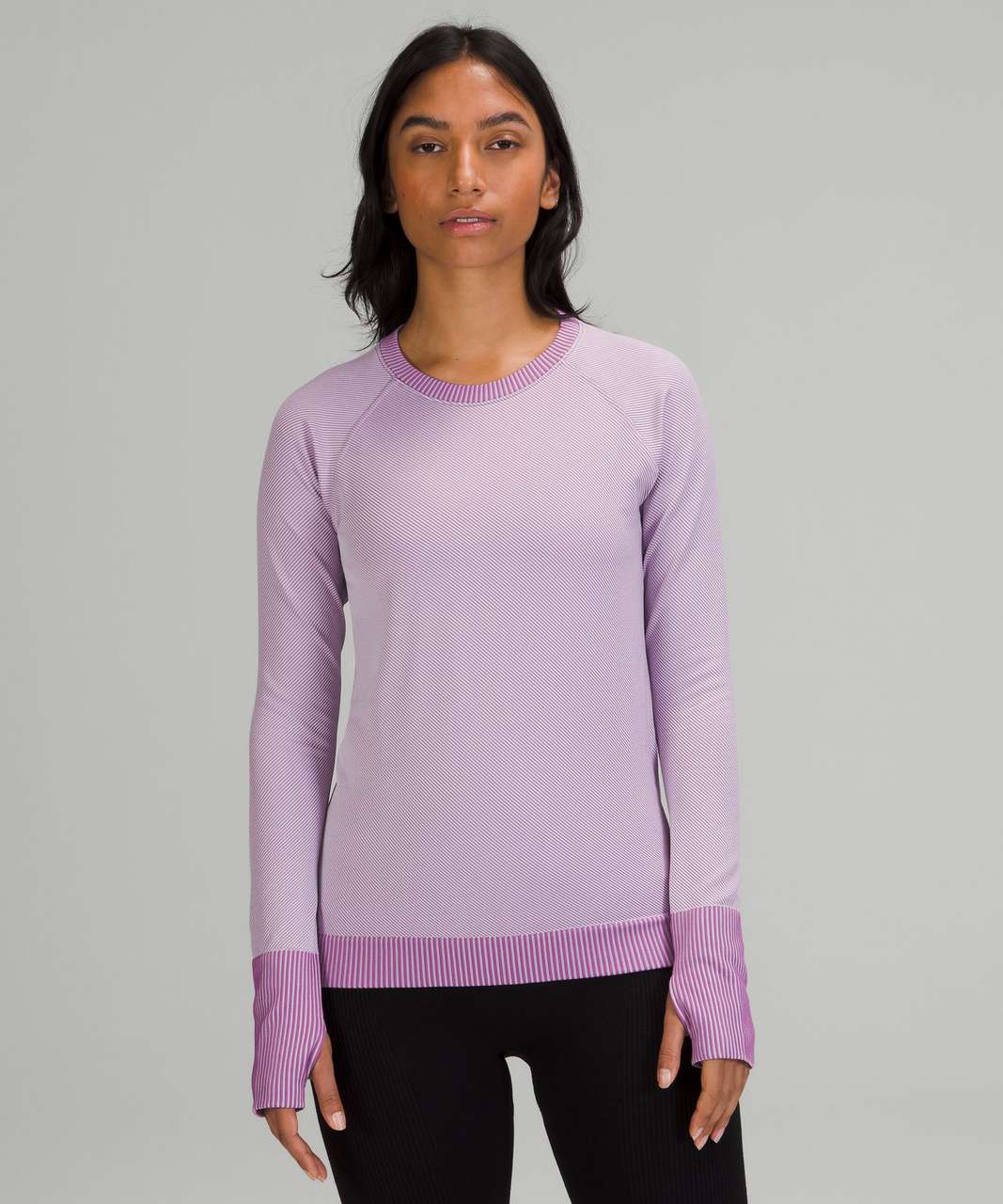 Lululemon Side Cinch Long Sleeve Crew Wisteria Purple Sz 8 $78 NWT