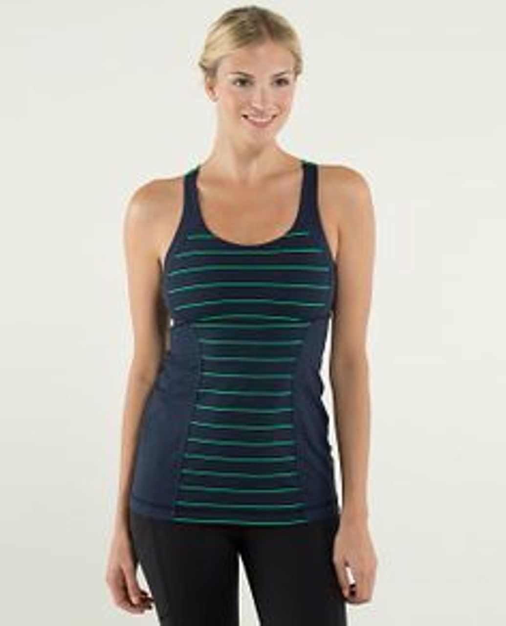 Lululemon Energy Tank - Slalom Stripe Inkwell / Inkwell / Green Bean - lulu  fanatics