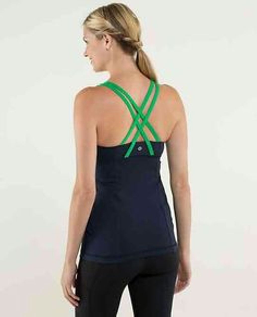 NWTS Lululemon Energy Bra Long Line Green Strappy Gym Workout Size