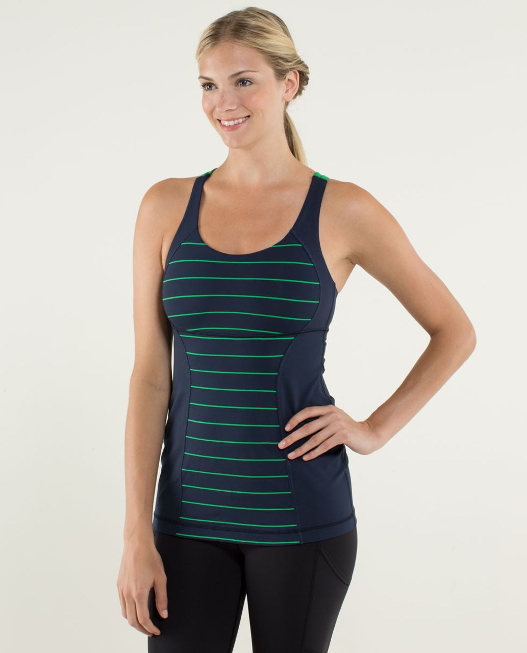 NWTS Lululemon Energy Bra Long Line Green Strappy Gym Workout Size