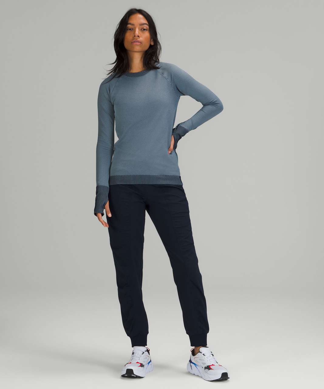 Lululemon Rest Less Pullover - Diagonal Rib True Navy / Chambray