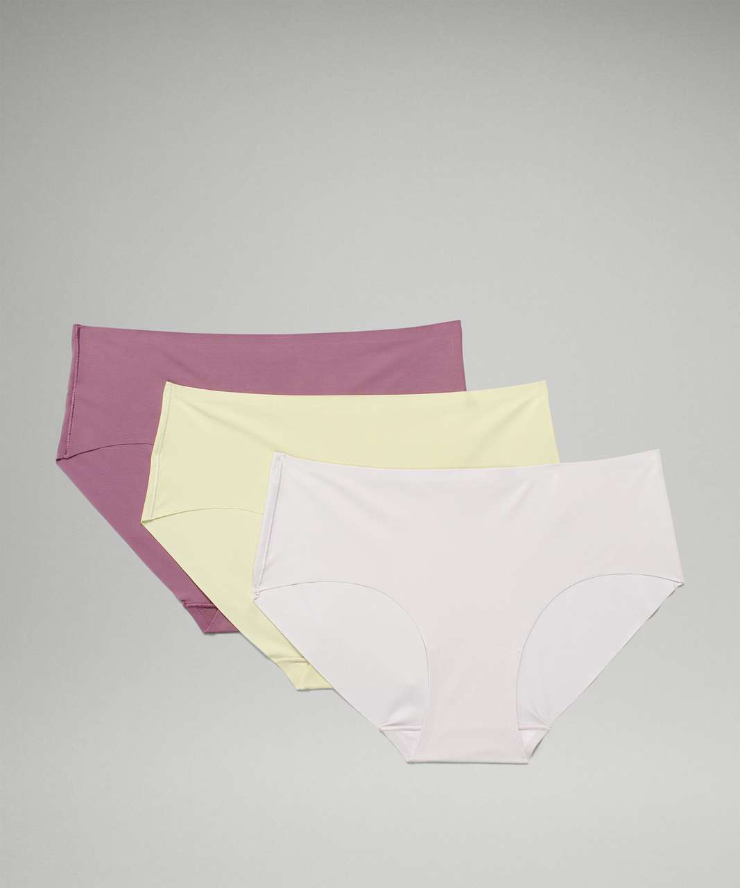 Lululemon Invisiwear Mid-rise Bikini Underwear 3 Pack In Black/dew  Pink/warped Grain Alpine White Black