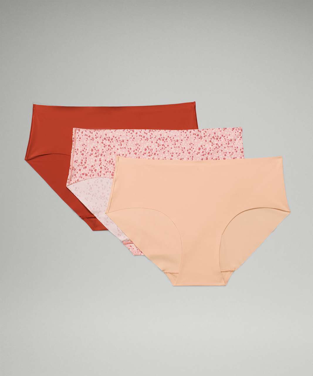 Lululemon InvisiWear Mid-Rise Hipster Underwear 3 Pack - Aztec Brick /  Bleached Apricot / Scatter Petal Pink Rosebud Pink Mist Brier Rose - lulu  fanatics