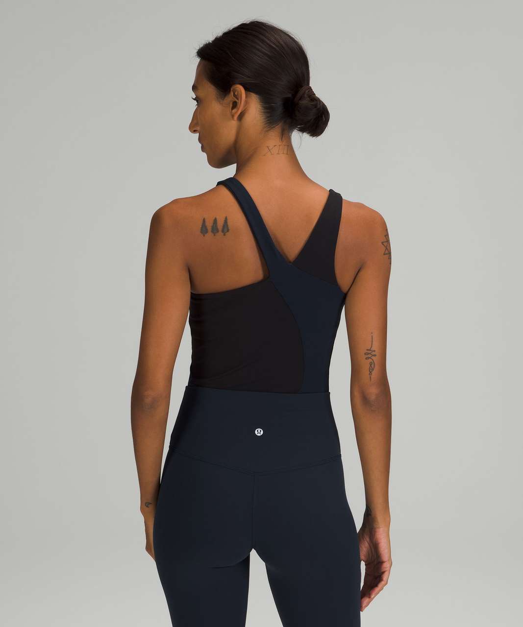 Lululemon Nulu Asymmetrical Bodysuit - Black / True Navy