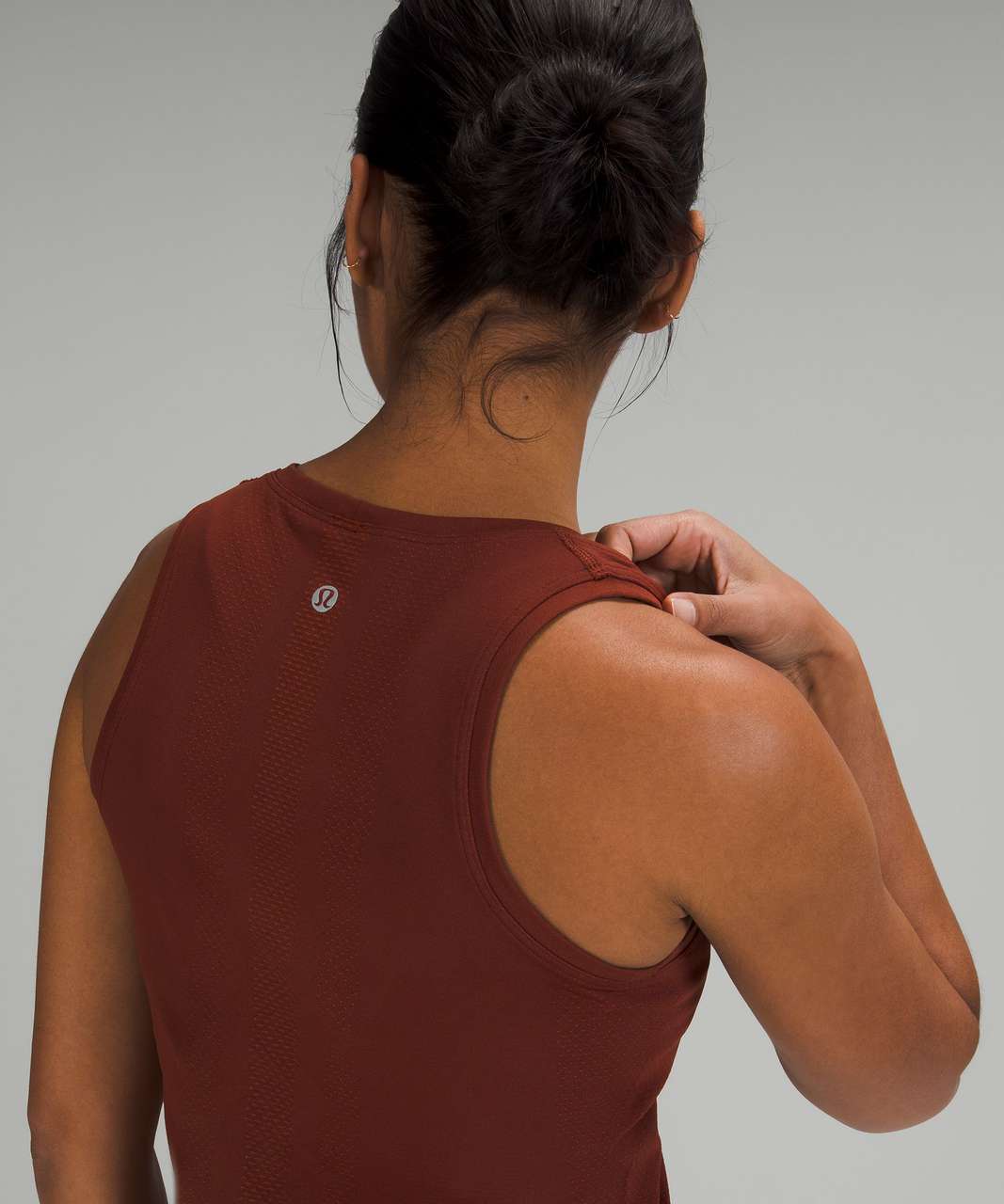 Lululemon Swiftly High Neck Cropped Tank - Date Brown / Aztec Brick