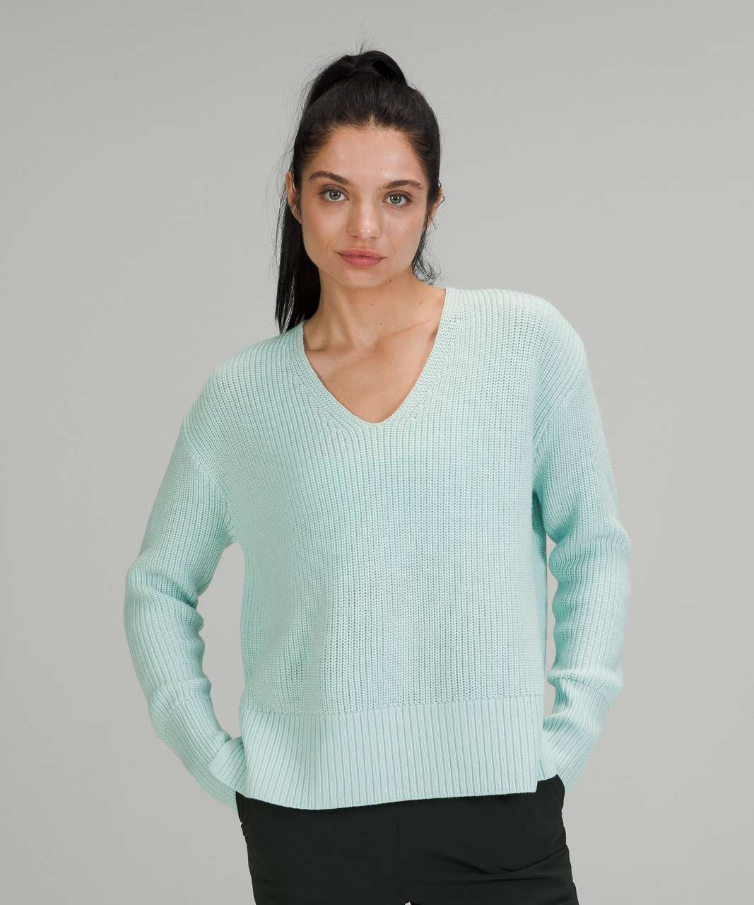 Lululemon Merino Wool V-Neck Sweater - Delicate Mint