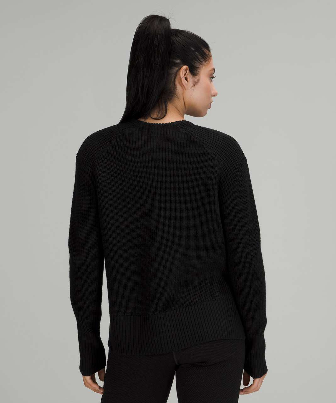 Lululemon Merino Wool V-Neck Sweater - Black - lulu fanatics