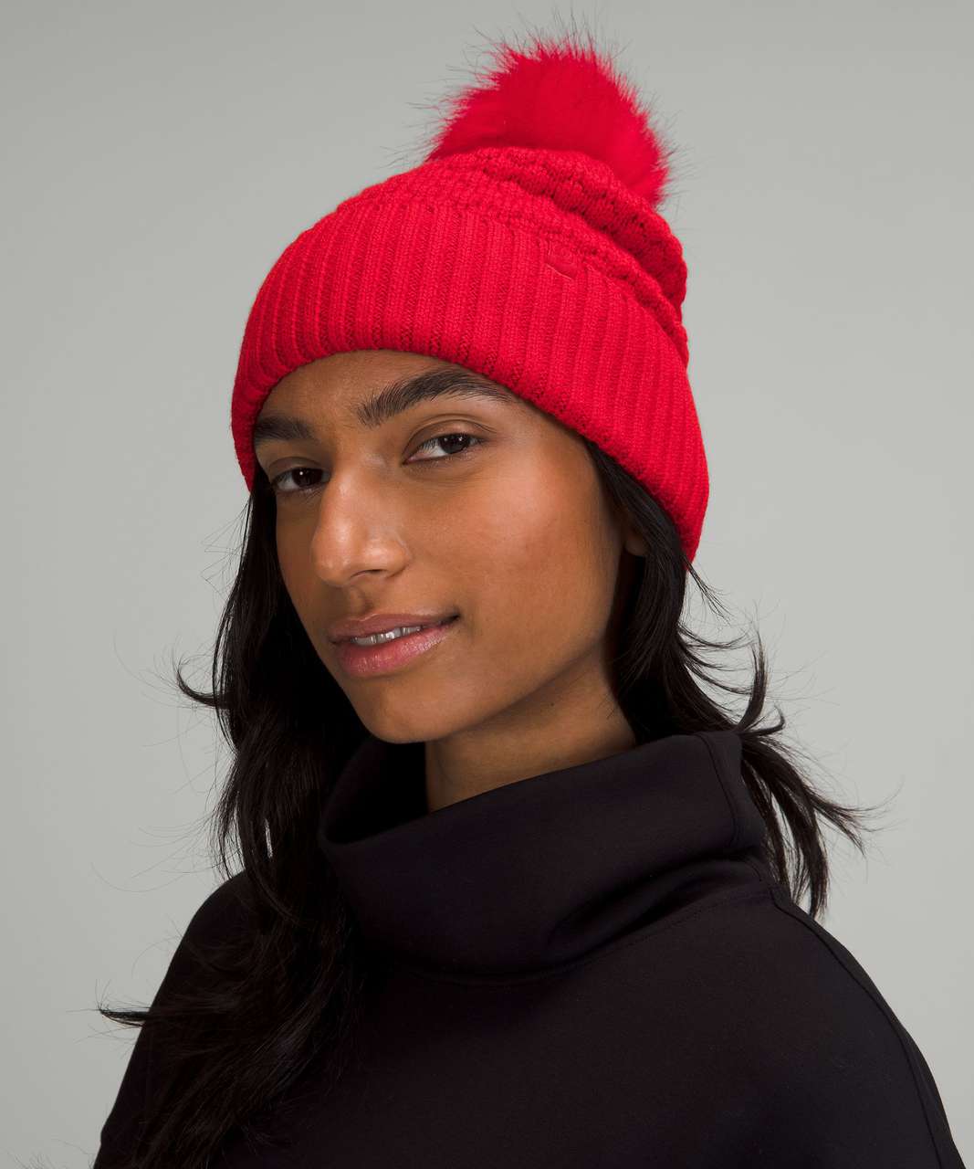 Lululemon Bubble Knit Pom Beanie - Grenadine Red