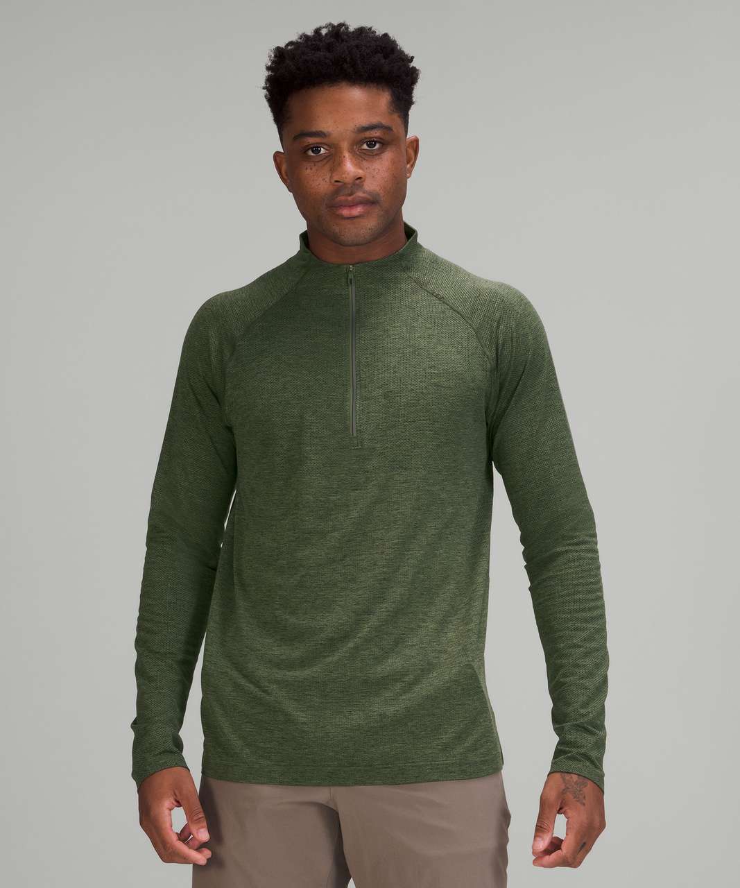 Lululemon Metal Vent Tech Half-Zip 2.0 - Rainforest Green / Green Twill