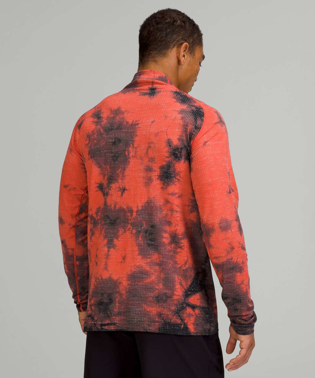 Lululemon Metal Vent Tech Half-Zip 2.0 - Disconnect Marble Dye Autumn Red / Graphite Grey