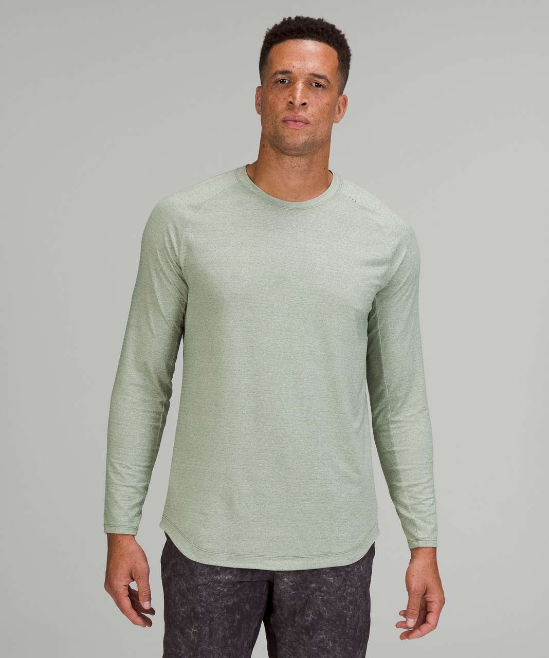 Lululemon Drysense Training Long Sleeve Shirt - Green Twill / White - lulu  fanatics