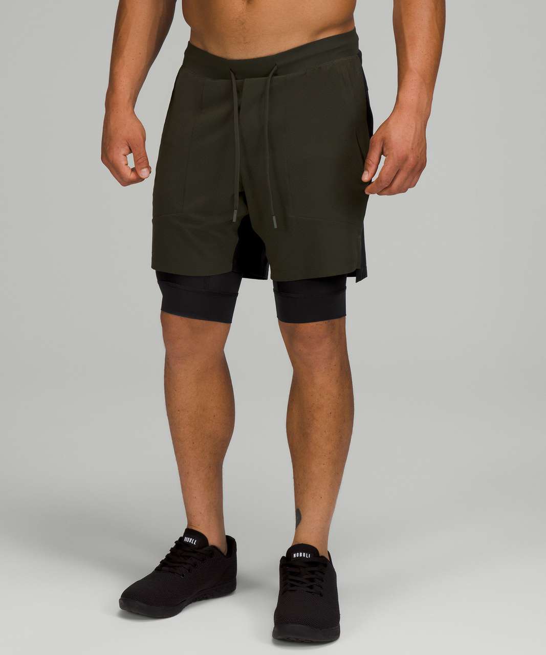 Lululemon License to Train Lined Short 7 *Elite - Dark Olive / Black -  lulu fanatics