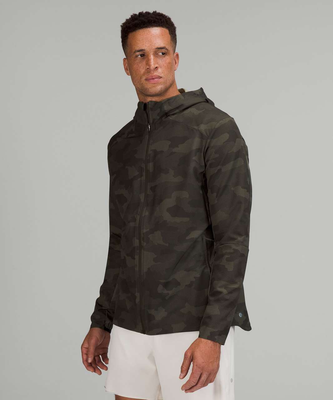 Lululemon Warp Light Packable Jacket - Variegated Camo Max Rosemary Green  Dark Olive - lulu fanatics