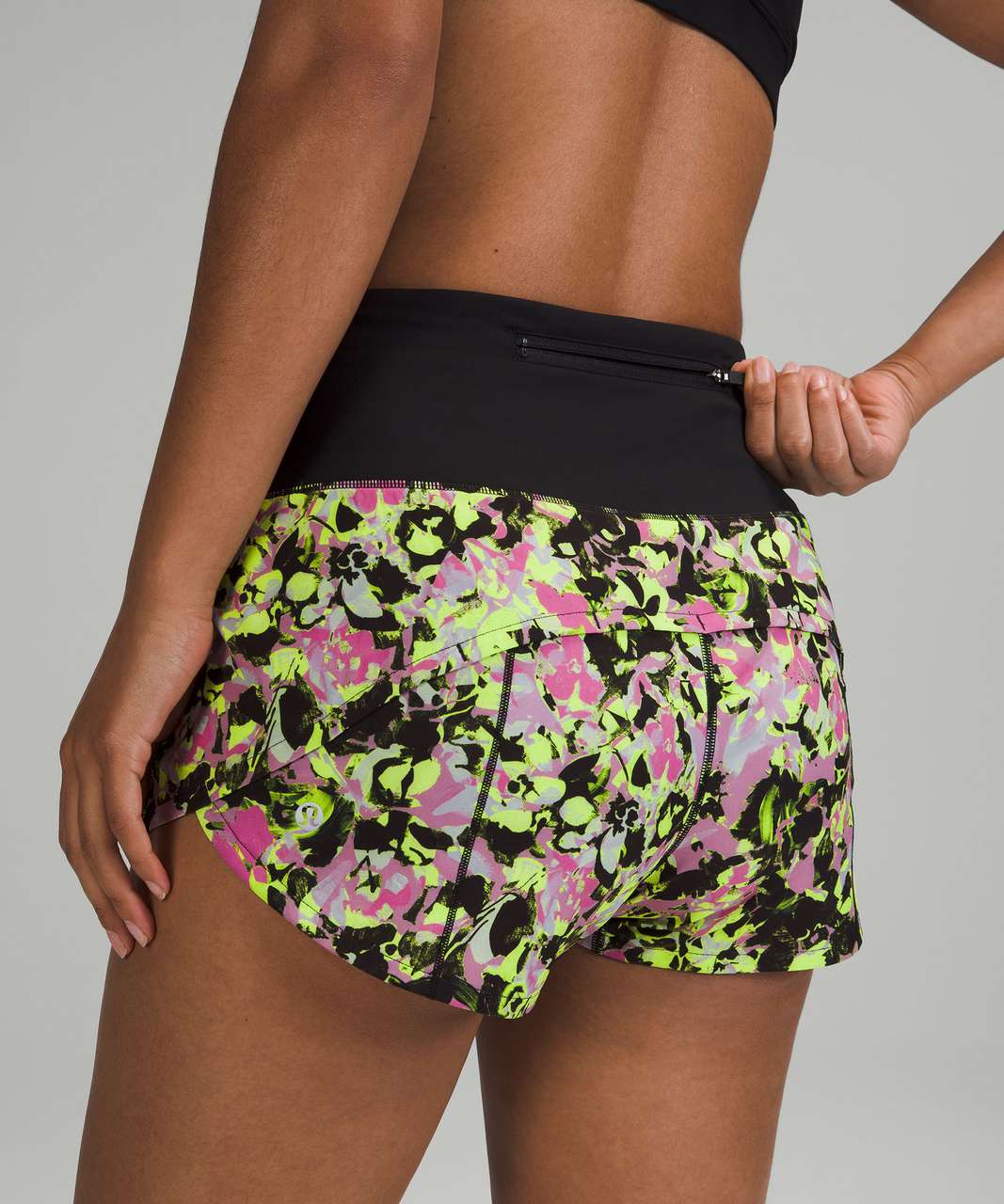 Lululemon Speed Up Mid-Rise Short 4 - Hideaway Camo Deep Coal