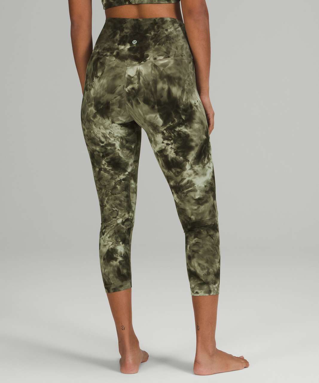 Lululemon Align High-Rise Crop 23 - Diamond Dye Light Sage Medium Olive - lulu  fanatics