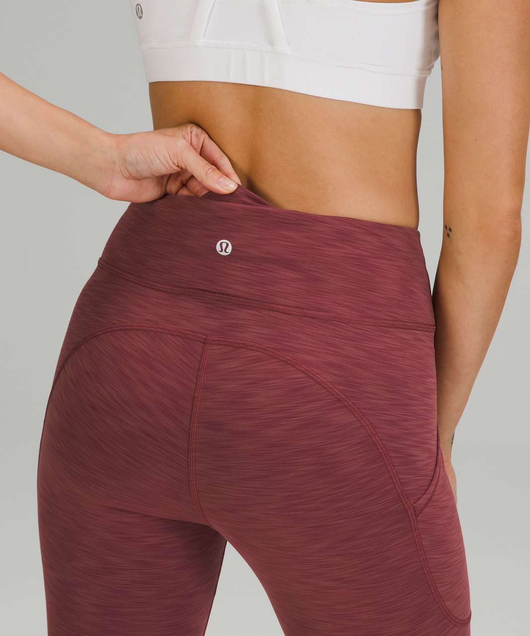 Lululemon Invigorate High-Rise Tight 25 - Heathered Mulled Wine - lulu  fanatics