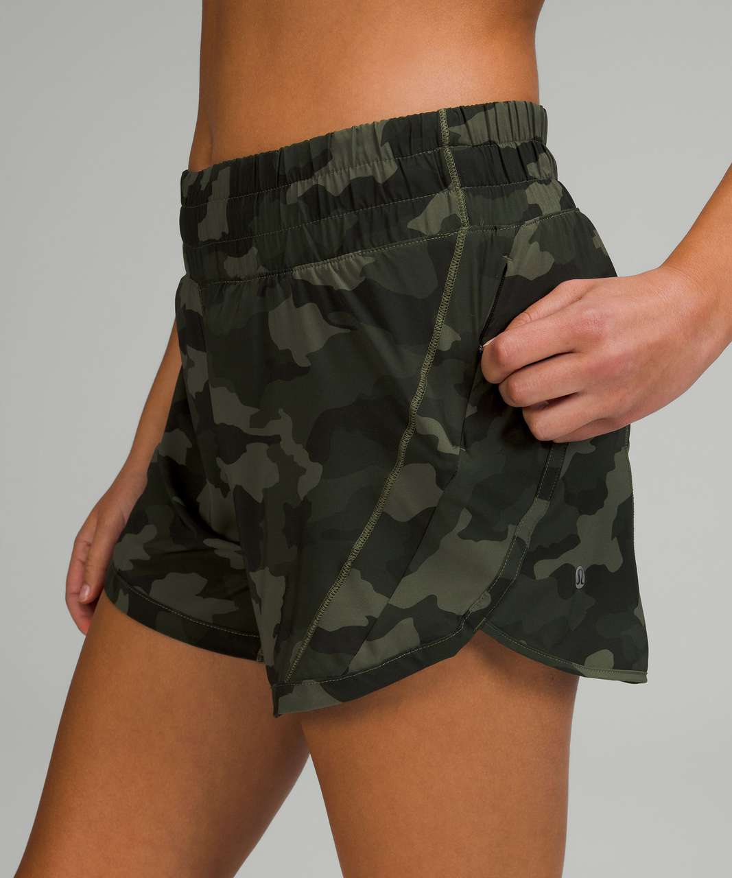 Lululemon Track That Mid-Rise Lined Short 5" - Heritage 365 Camo Medium Olive Multi