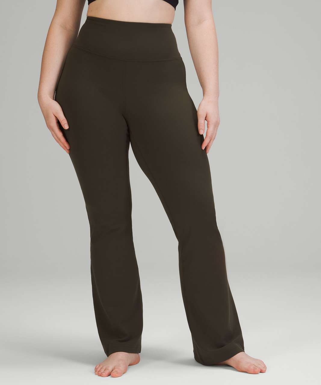 Lululemon Groove Super-High-Rise Flared Pant Nulu - Dark Olive