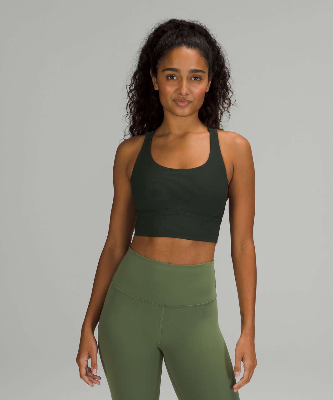 lululemon Energy Longline Bra *Medium Support, B–D Cups, Kohlrabi Green