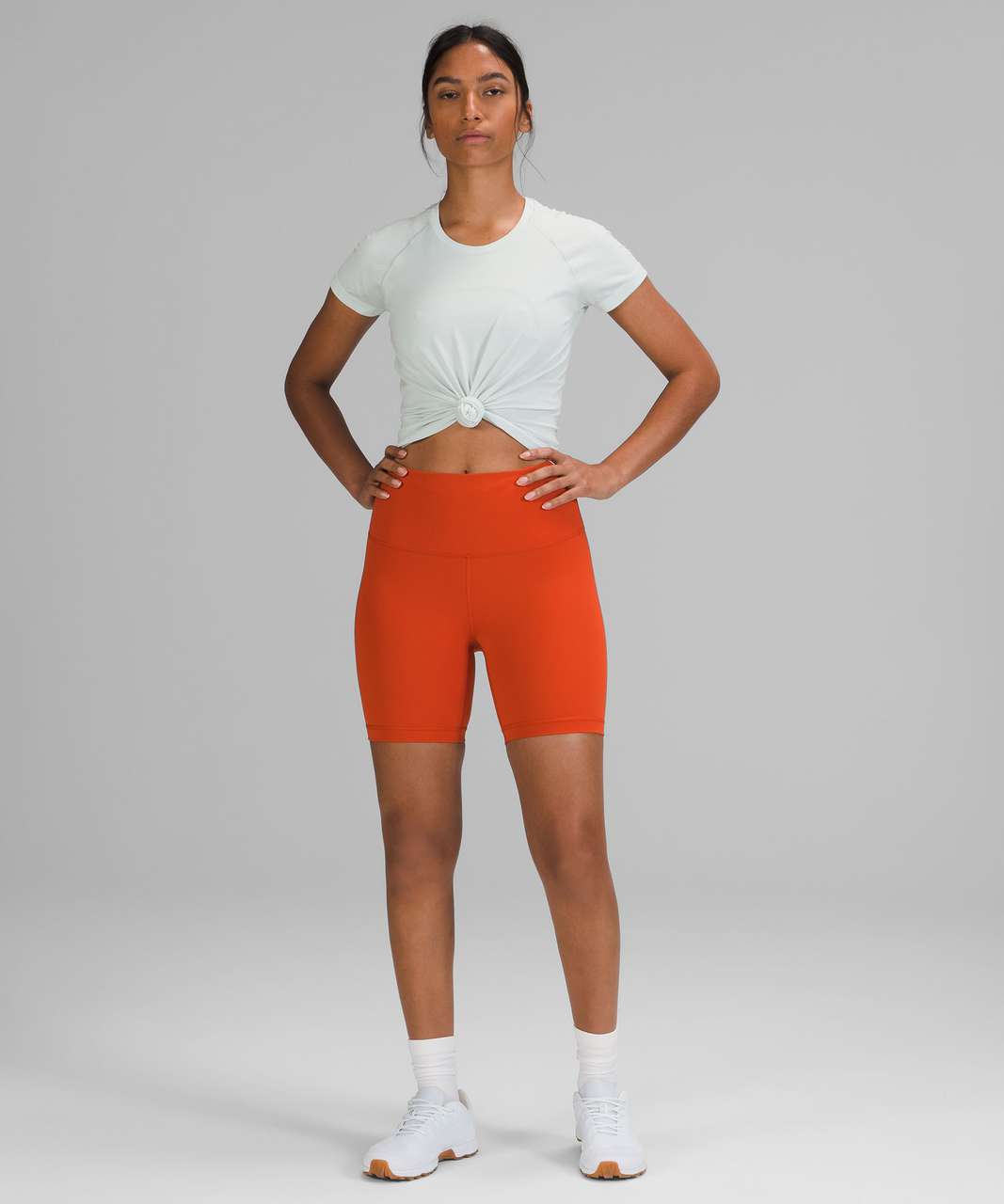 Lululemon Wunder Train High Rise Short 8 - Crunch Warm Coral - lulu  fanatics