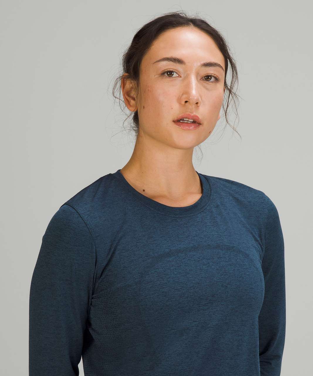 Lululemon Swiftly Breathe Long Sleeve - True Navy / Iron Blue - lulu  fanatics