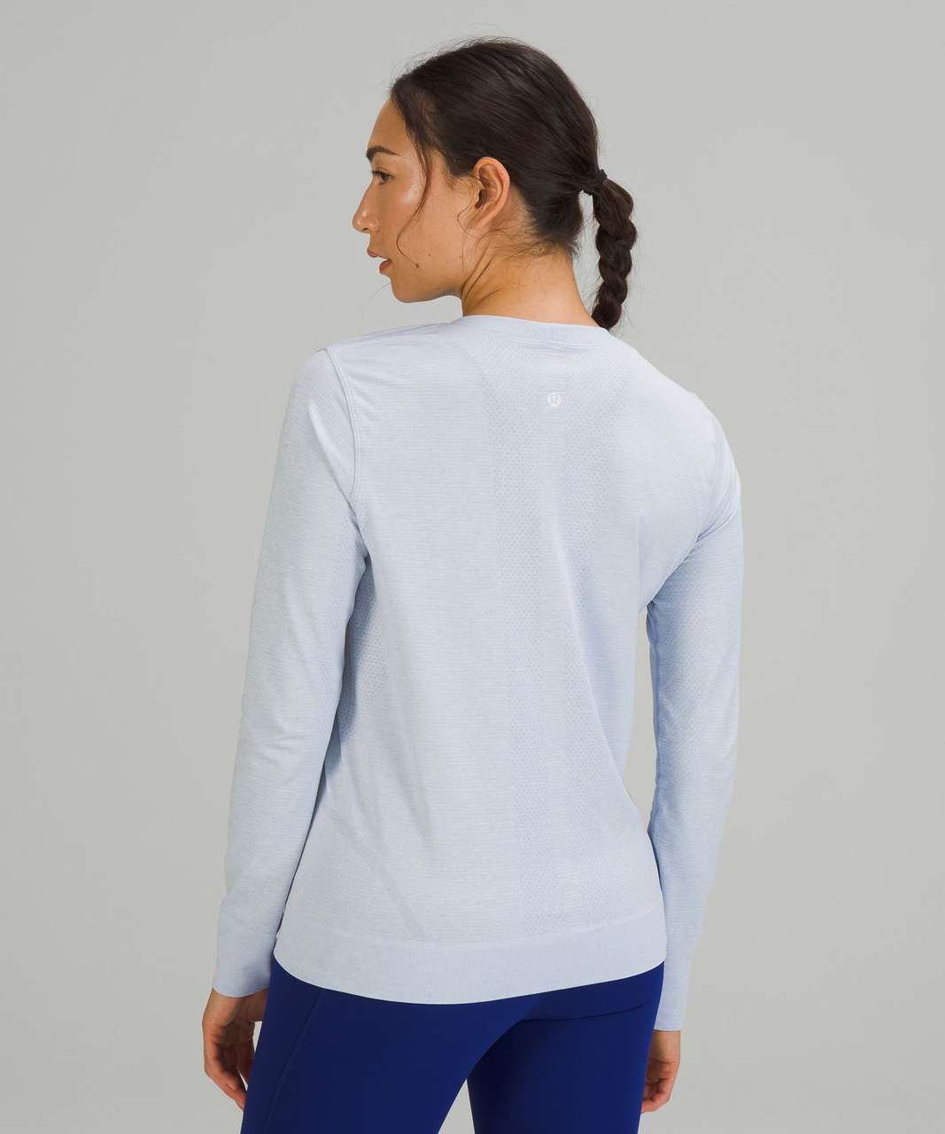 Lululemon Swiftly Breathe Long Sleeve - Blue Linen / White