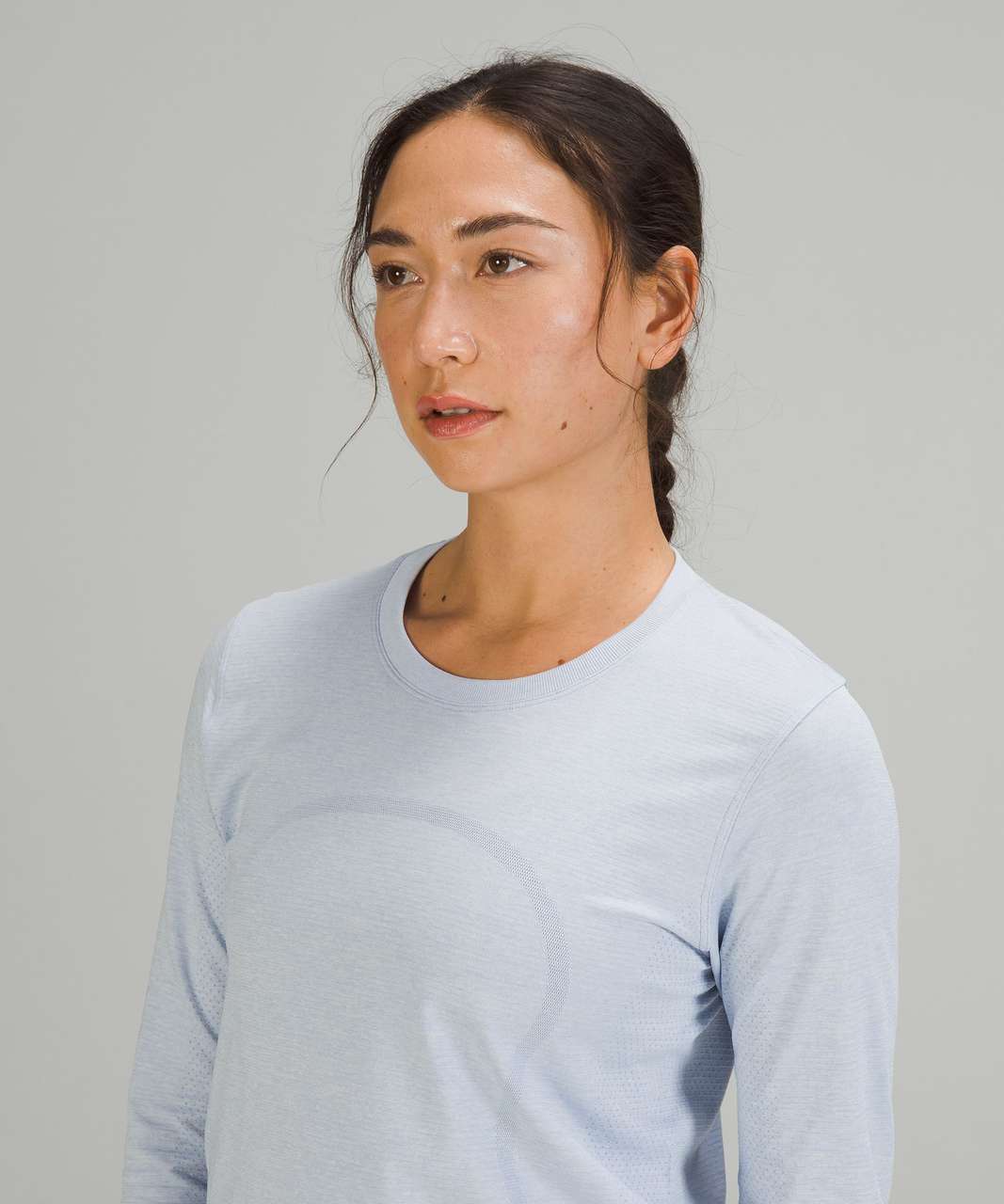 Brand New Lululemon Swiftly Breathe Short Sleeve - Blue Linen - Size 14