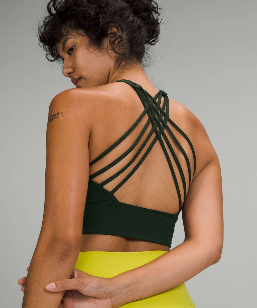 Lululemon Free to Be High-Neck Longline Bra - Wild *Light Support, A/B Cup - Rainforest Green