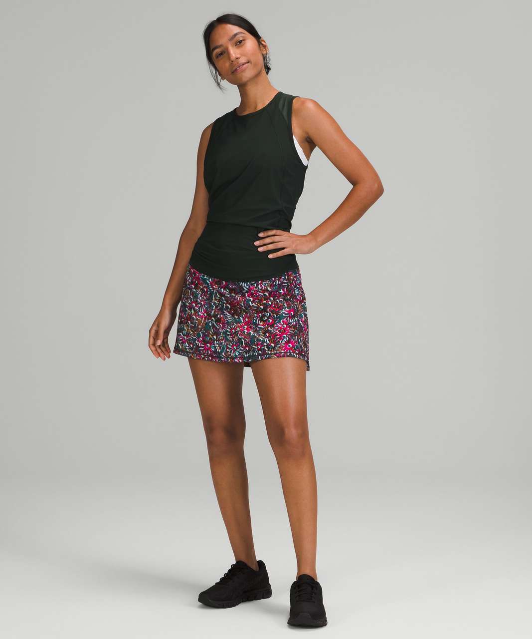 Lululemon Pace Rival Mid-Rise Skirt *Tall - Floral Electric Multi /  Rainforest Green - lulu fanatics