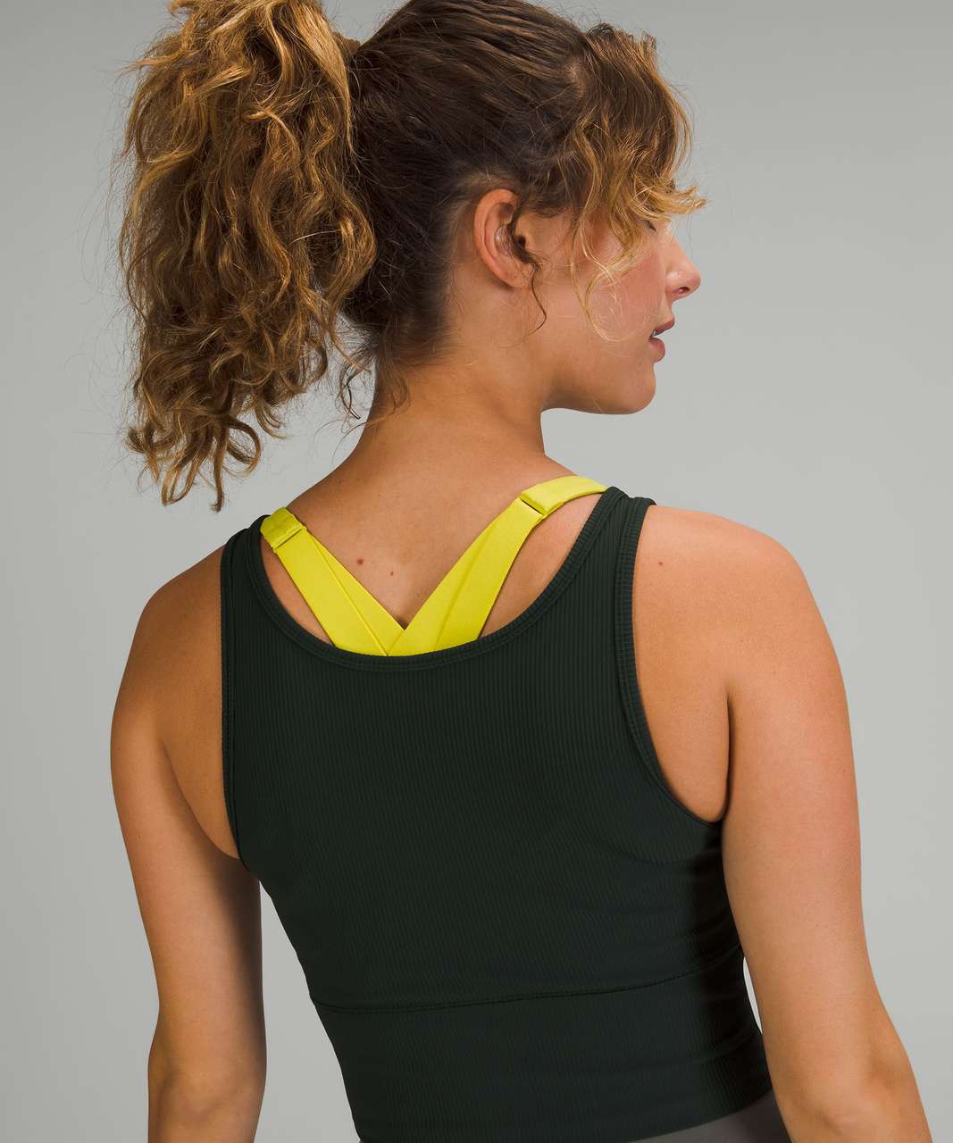 Lululemon Power Pivot Tank Top *Rib - Rainforest Green - lulu fanatics