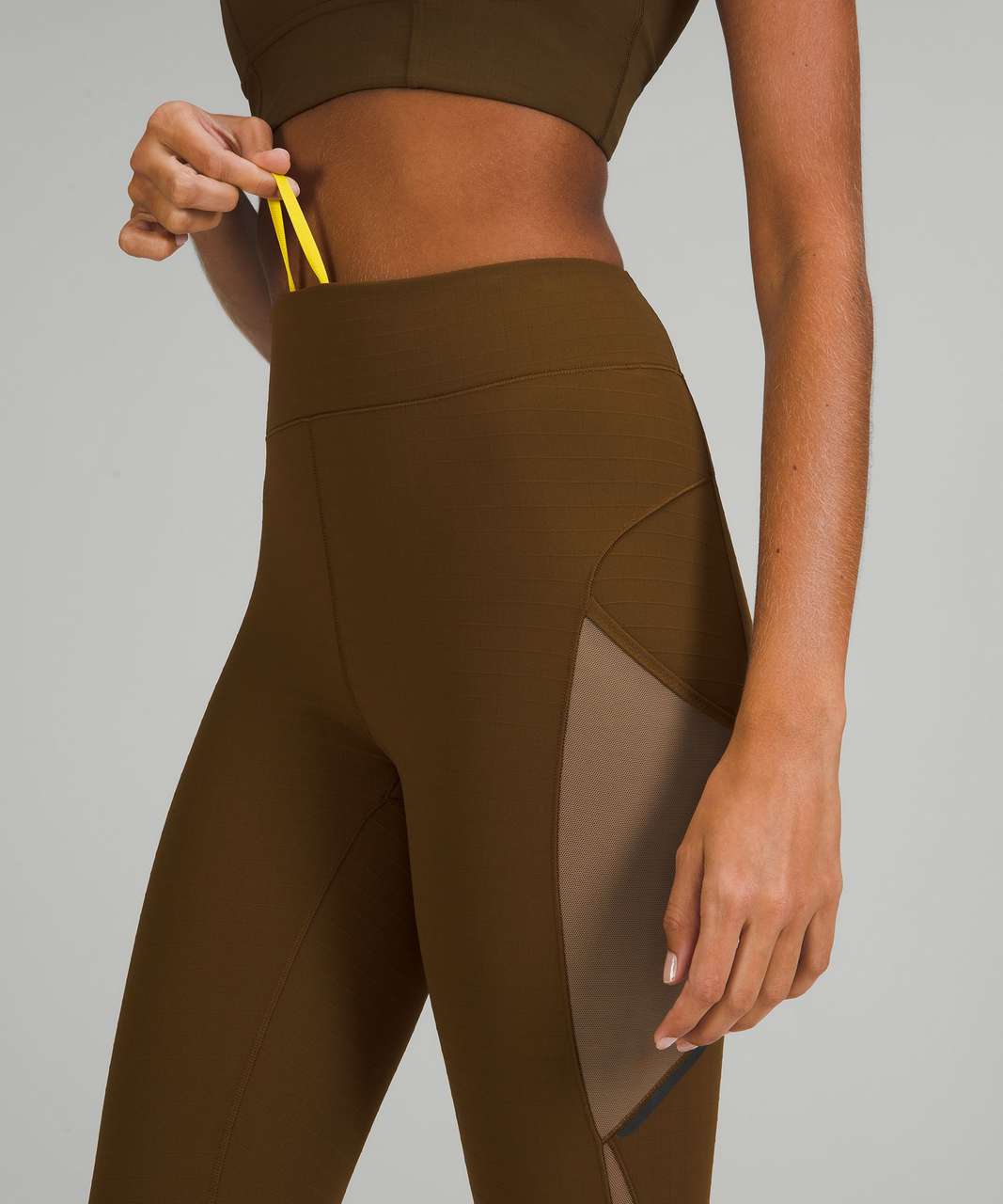 Lululemon Uncovered Strength High-Rise Algae Green Mesh Cut-Outs Olive  Tights 4 - $40 - From Shop
