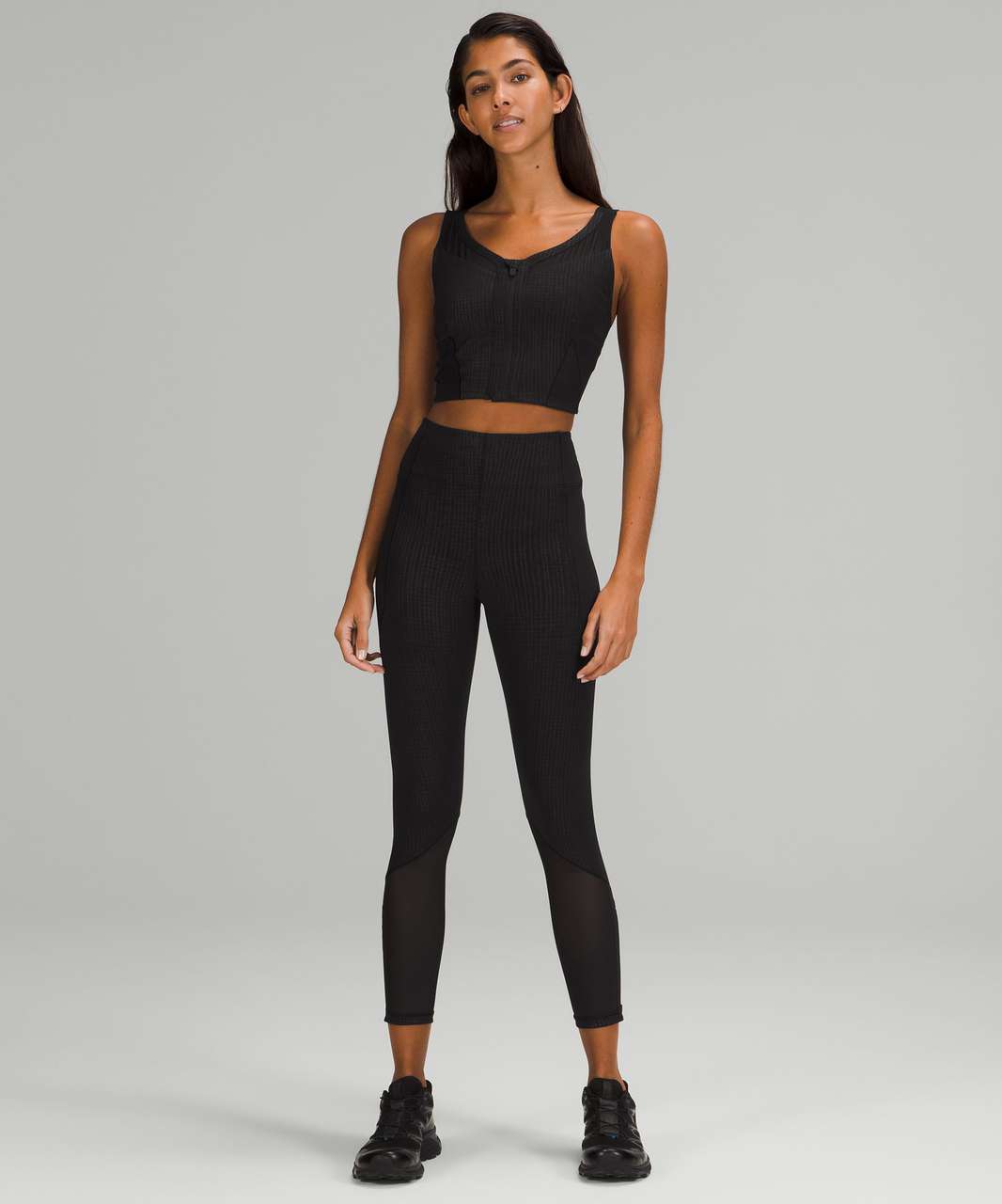 Lululemon lab High Rise Run Tight 25" - Disrupt Grid Emboss Black