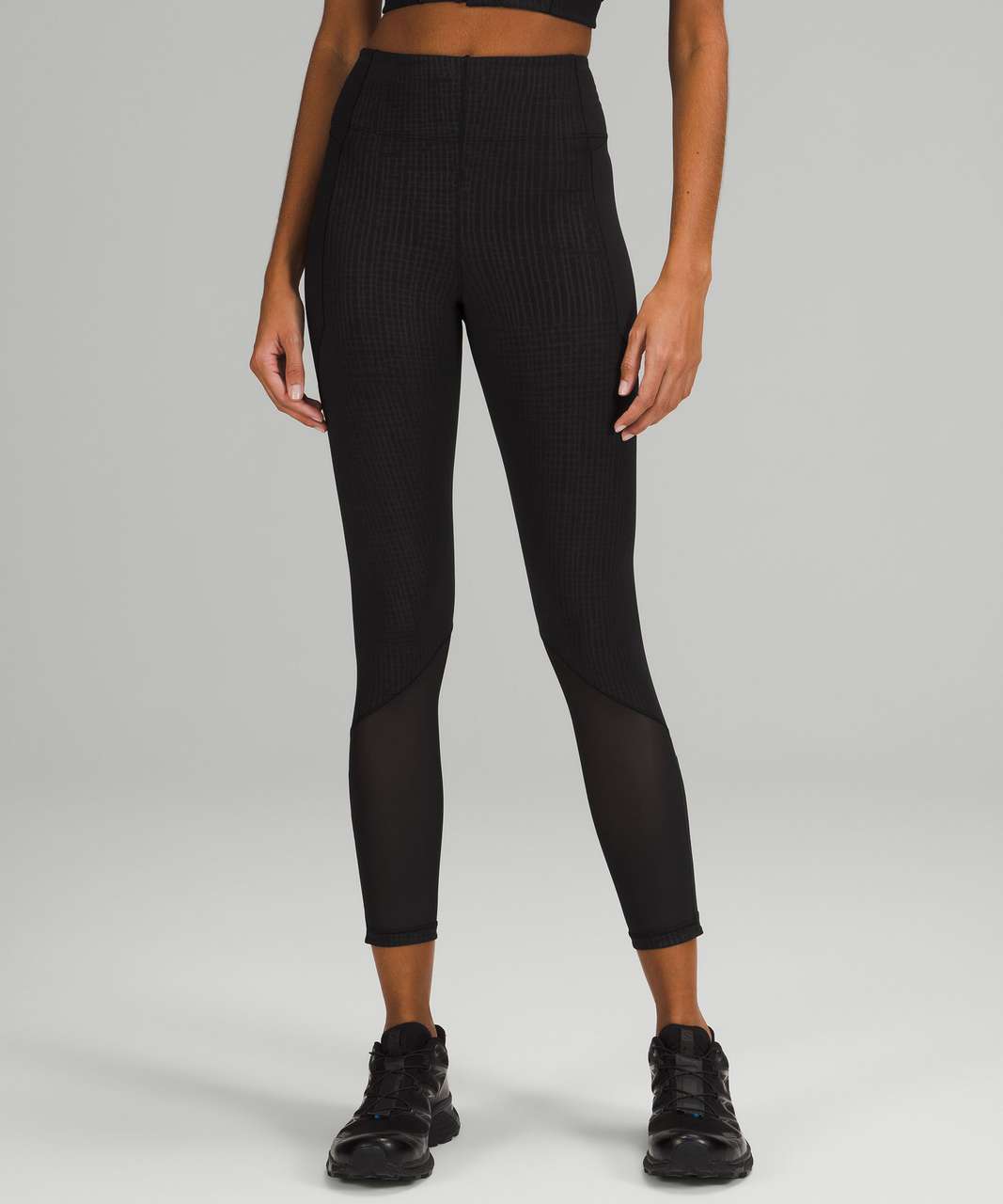 Lululemon lab High Rise Run Tight 25" - Disrupt Grid Emboss Black