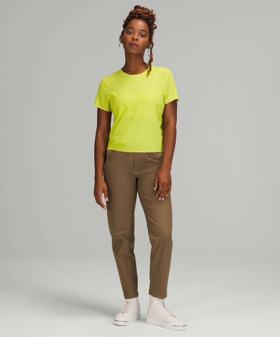 Lululemon lululemon lab Cropped Train T-Shirt - Yellow Serpentine