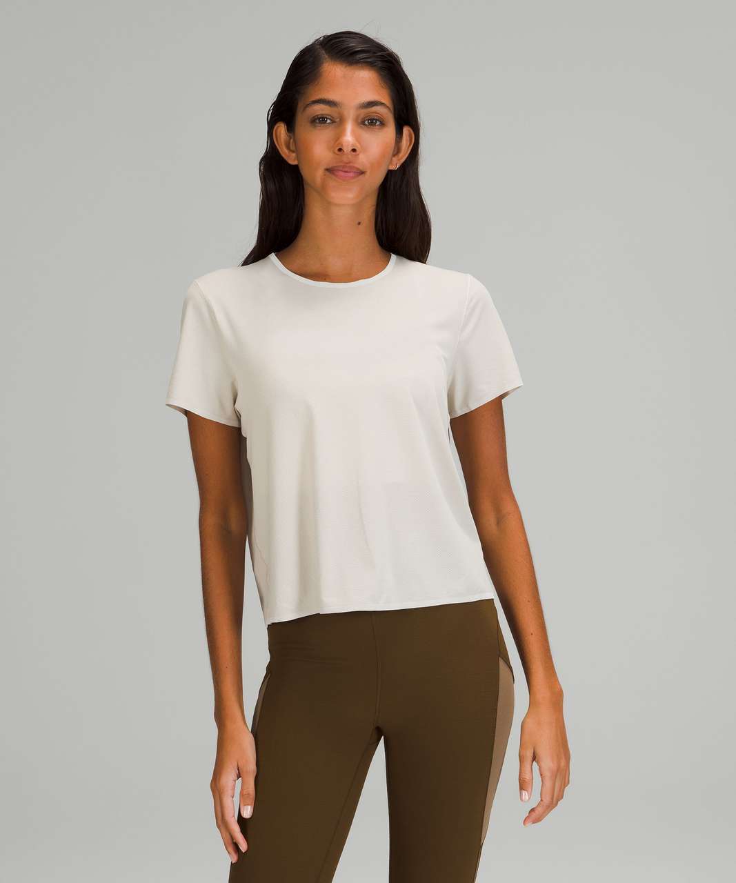 Lululemon lab Cropped Train T-Shirt - Natural Ivory - lulu fanatics