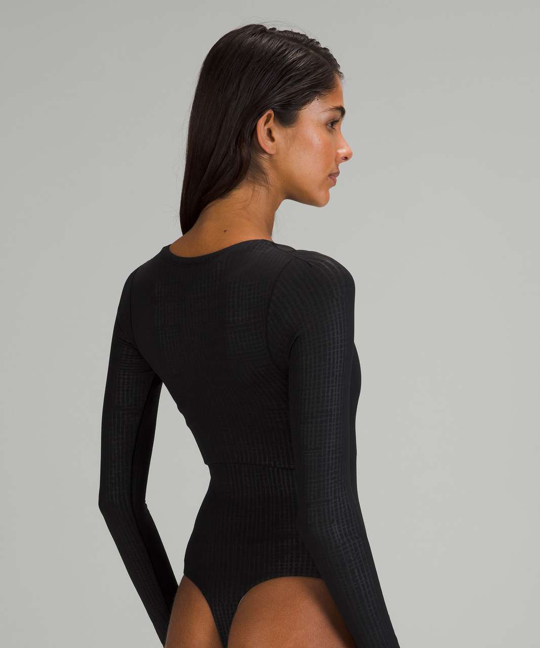 Lulu's Set for Style Black Long Sleeve Bustier Bodysuit (Brand New