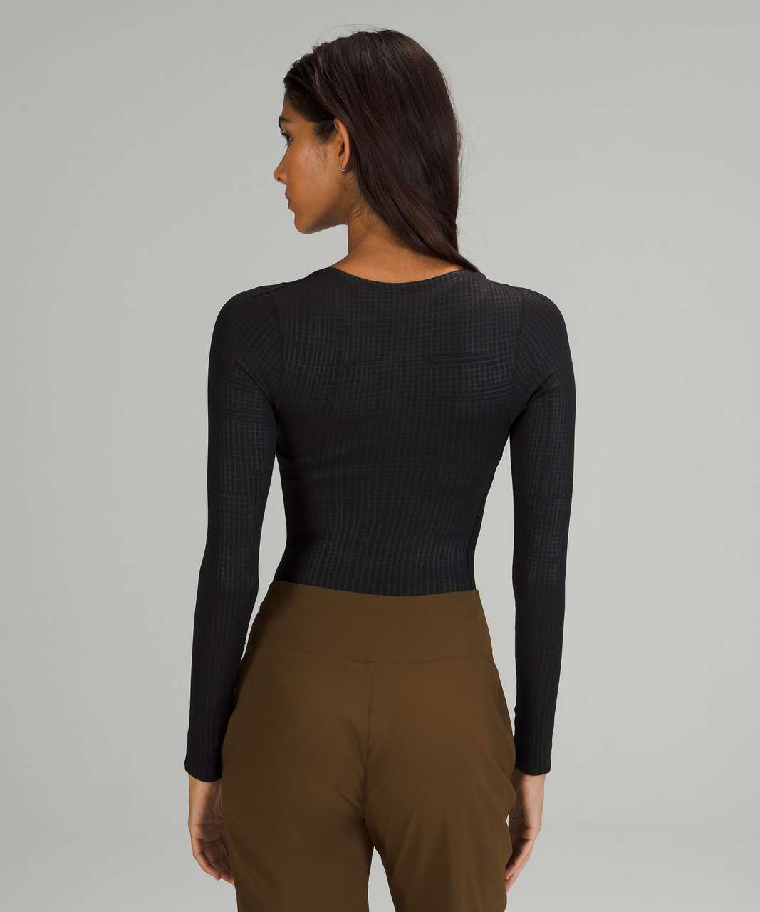 Lululemon lab Asymmetrical Long Sleeve Bodysuit - Disrupt Grid