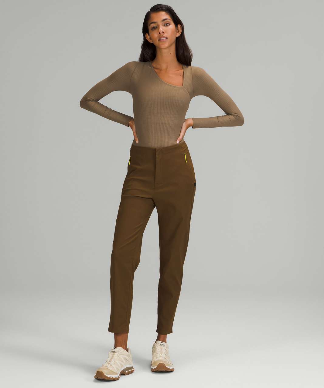 Lululemon lab Asymmetrical Long Sleeve Bodysuit - Disrupt Grid