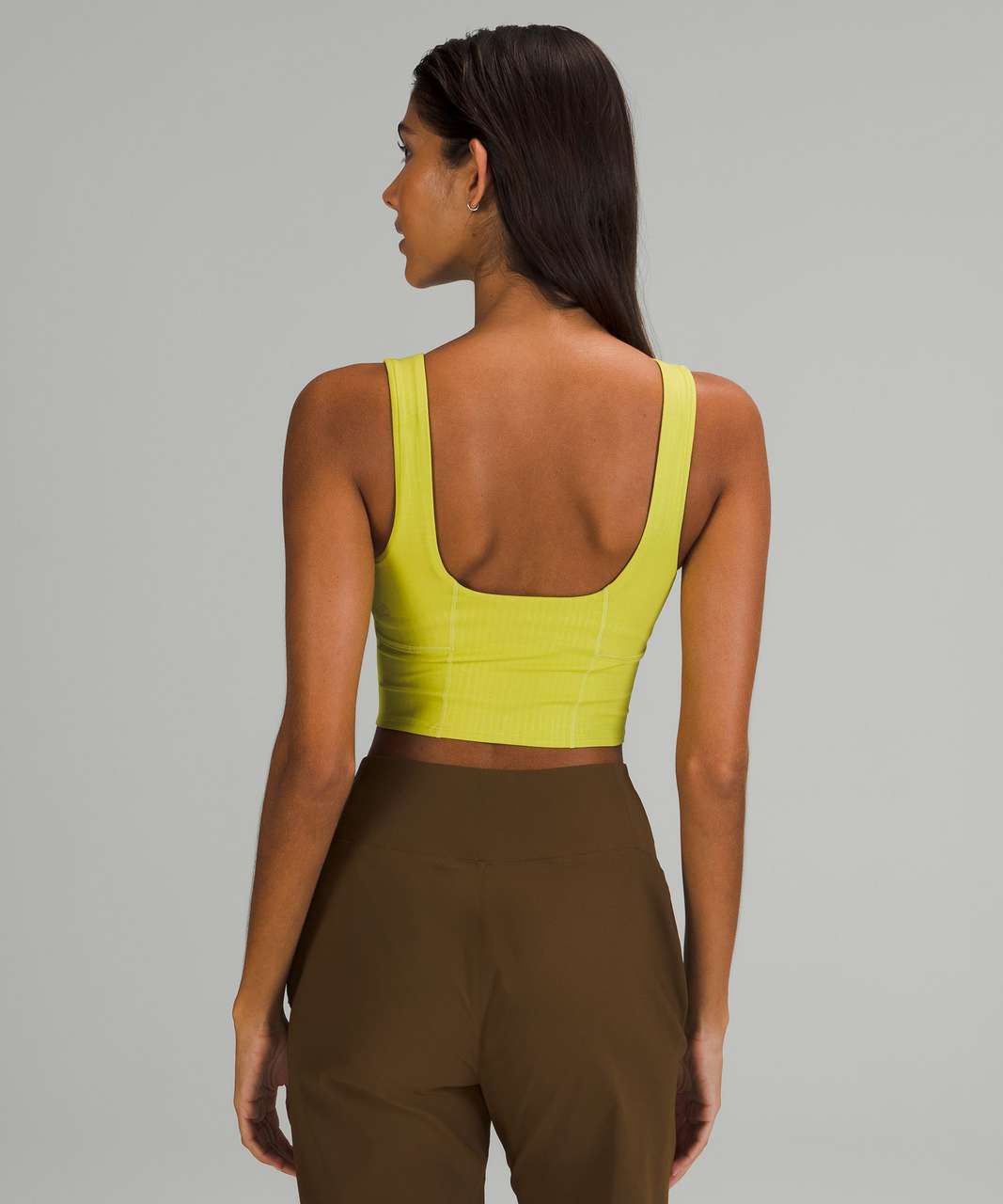 Lululemon lab Studio Cropped Tank Top - Disrupt Grid Emboss Yellow Serpentine